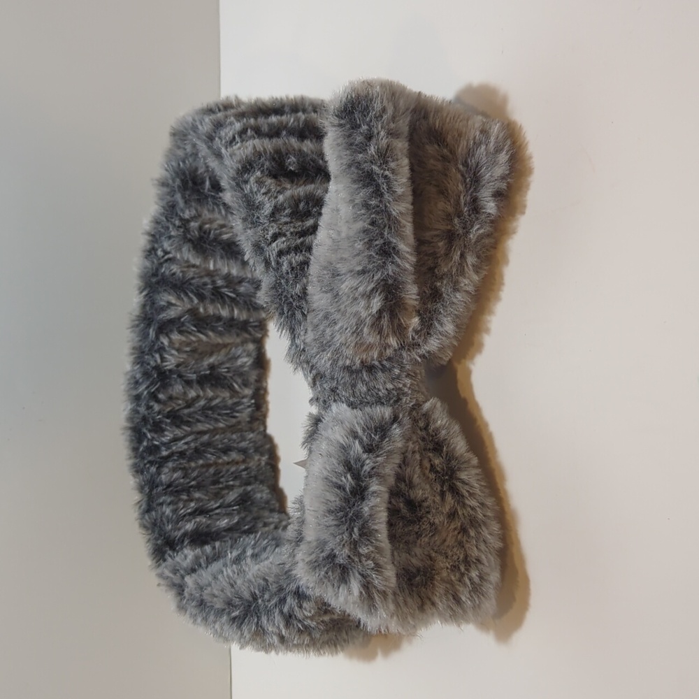Headband Bunny Hair Wrap Fuzzy Wild Rabbit Heather Gray